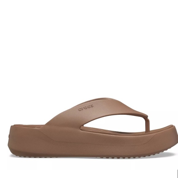CROCS LIKE NEW!! Women's Getaway Platform Flip Flops Sandals in Latte Size 10 - Picture 5 of 10